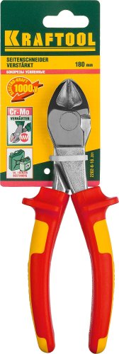 Бокорезы 180 мм Kraftool ELECTRO-KRAFT, Cr-Mo,маслобензост двухкомп рукоятки,диэлектрические  картинка